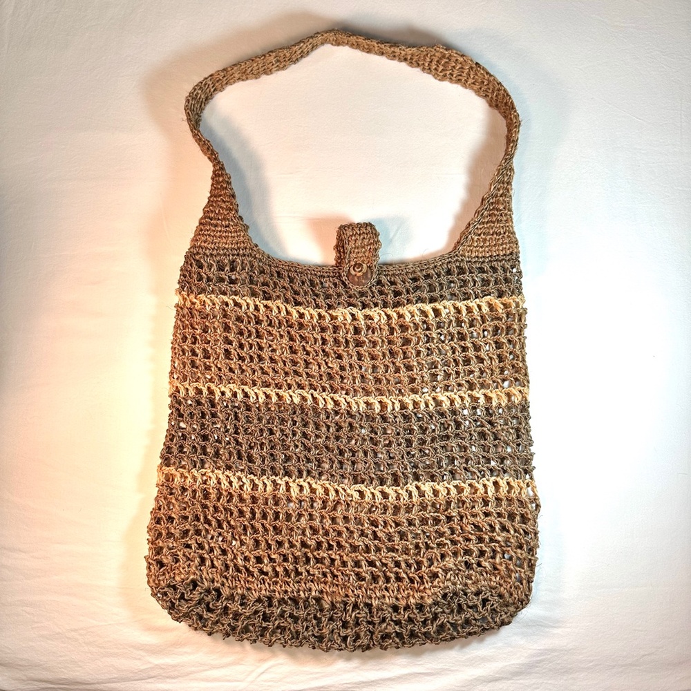 Jute Crochet Net Market Beach Bag - Picture 3 of 9